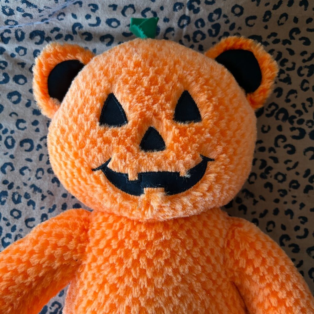 Build A Bear Pumpkin Jack O Lantern Halloween Bear Light Up Head 2018 - Picture 2 of 11